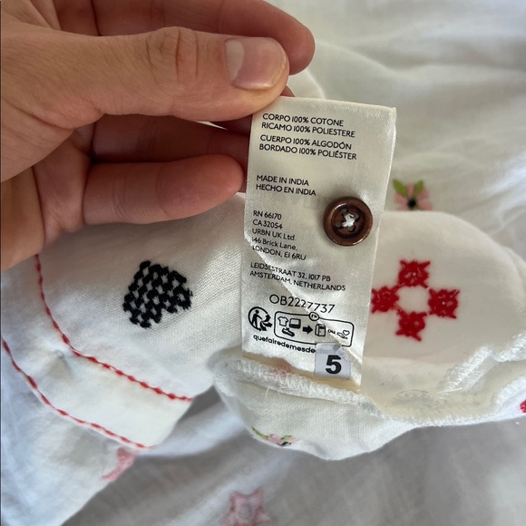 Anthropologie White Embroidered Button Down Shirt - Picture 7 of 8
